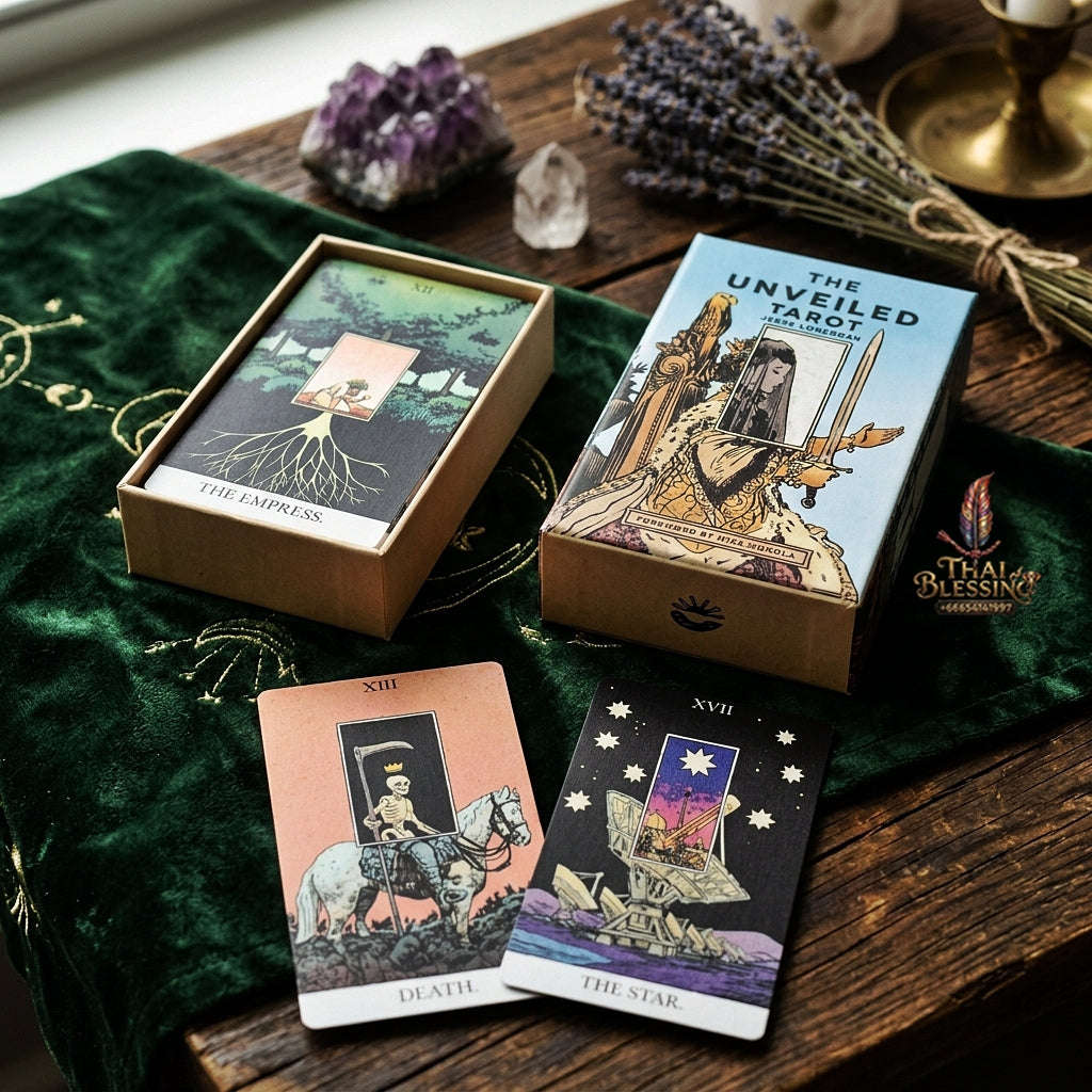 The Unveiled Tarot Deck (80 Pcs Special Edition by Jesse Lonergan) - 12x7cm 350GSM Double-Embossed Cards in Rigid Box for Intuitive Readings & Collectors