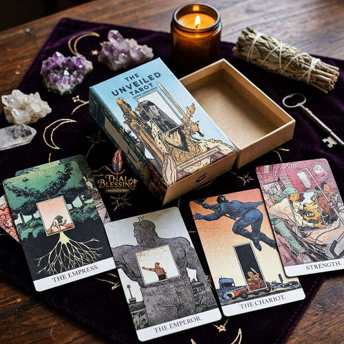 The Unveiled Tarot Deck (80 Pcs Special Edition by Jesse Lonergan) - 12x7cm 350GSM Double-Embossed Cards in Rigid Box for Intuitive Readings & Collectors