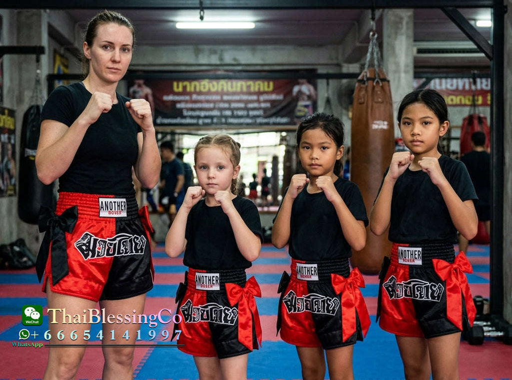 🔥 The Victory Bow: Premium Satin Muay Thai & Kickboxing Shorts – Elegant Bow-Tie Design, Multi-Sport Combat Trunks for MMA, Cage Fighting, and Professional Training (Adults & Kids Black and red Muay Thai shorts)