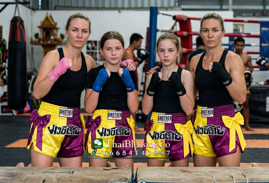 🔥 The Victory Bow: Premium Satin Muay Thai & Kickboxing Shorts – Elegant Bow-Tie Design, Multi-Sport Combat Trunks for MMA, Cage Fighting, and Professional Training (Adults & Kids Purple and yellow Muay Thai shorts)