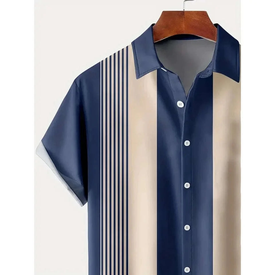 ✨ The Vintage Essence 3D Masterpiece: Premium Men's Soft-Touch Short-Sleeve Button-Up – High-Definition Retro Graphic Print, Breathable Summer Comfort Fabric, and Sophisticated Tailored Silhouette