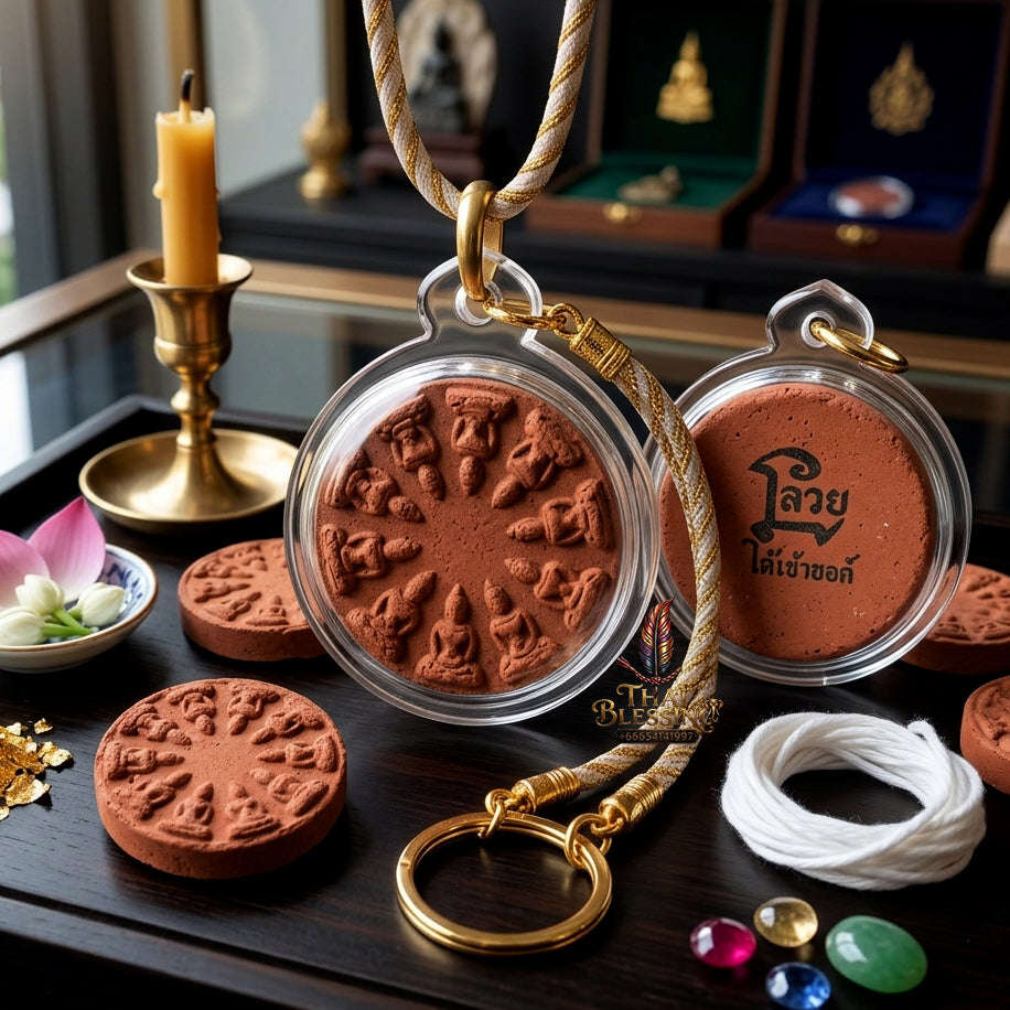 ✨ [The Wheel of Infinite Progress & Divine Protection] Sacred "Phra Ngop Nam Aoi 10-That" (10-Directional Buddha Array) – Hand-Pressed by Phra Ajarn Charin, Wat Sothon Wararam (2022) Thai Blessing Co By RURUECHA