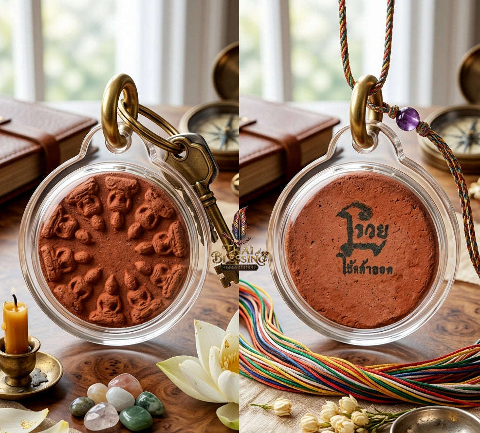 ✨ [The Wheel of Infinite Progress & Divine Protection] Sacred "Phra Ngop Nam Aoi 10-That" (10-Directional Buddha Array) – Hand-Pressed by Phra Ajarn Charin, Wat Sothon Wararam (2022) Thai Blessing Co By RURUECHA