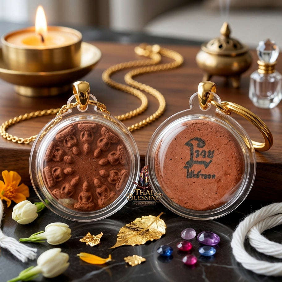 ✨ [The Wheel of Infinite Progress & Divine Protection] Sacred "Phra Ngop Nam Aoi 10-That" (10-Directional Buddha Array) – Hand-Pressed by Phra Ajarn Charin, Wat Sothon Wararam (2022) Thai Blessing Co By RURUECHA
