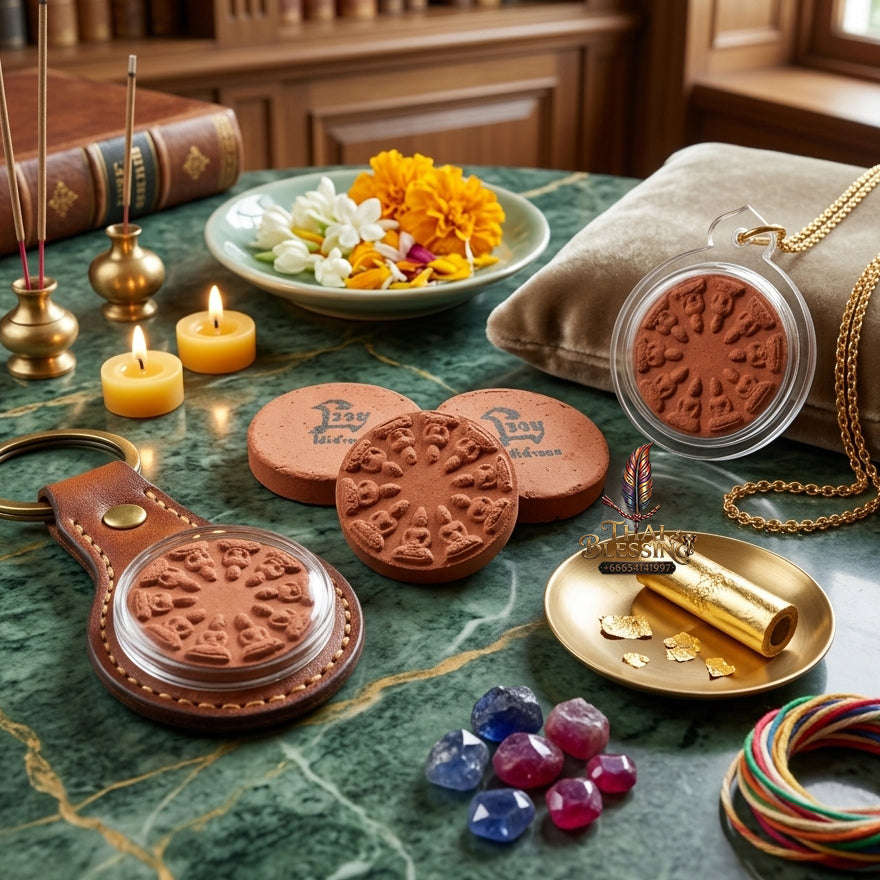 ✨ [The Wheel of Infinite Progress & Divine Protection] Sacred "Phra Ngop Nam Aoi 10-That" (10-Directional Buddha Array) – Hand-Pressed by Phra Ajarn Charin, Wat Sothon Wararam (2022) Thai Blessing Co By RURUECHA