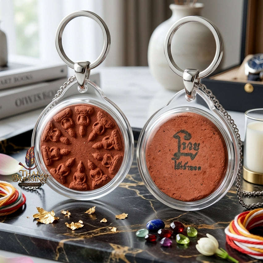 ✨ [The Wheel of Infinite Progress & Divine Protection] Sacred "Phra Ngop Nam Aoi 10-That" (10-Directional Buddha Array) – Hand-Pressed by Phra Ajarn Charin, Wat Sothon Wararam (2022) Thai Blessing Co By RURUECHA