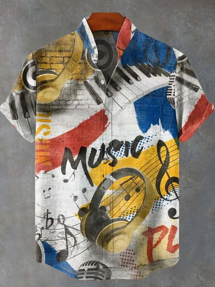 🌊 The Zen Wave Heritage: Premium Men’s 3D Printed Linen Shirt – High-Definition Retro Japanese Wave Graphic, 100% Breathable Organic Linen-Hybrid, and Sophisticated Hawaiian Beach Holiday Short-Sleeve