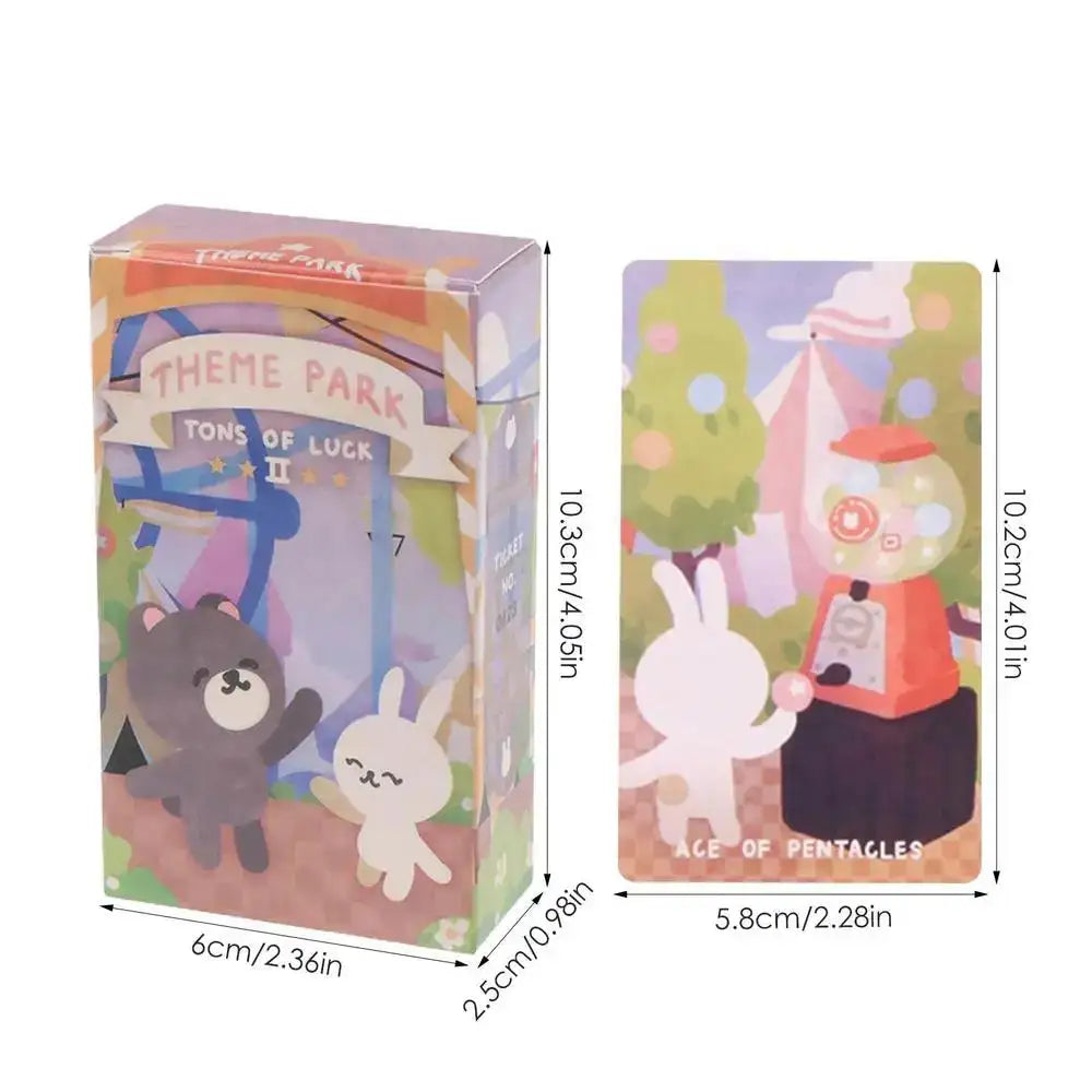 🎡Theme Park Tarot Card Prophecy Deck – Family Party Board Game for Divination, Fate, and Fortune Telling