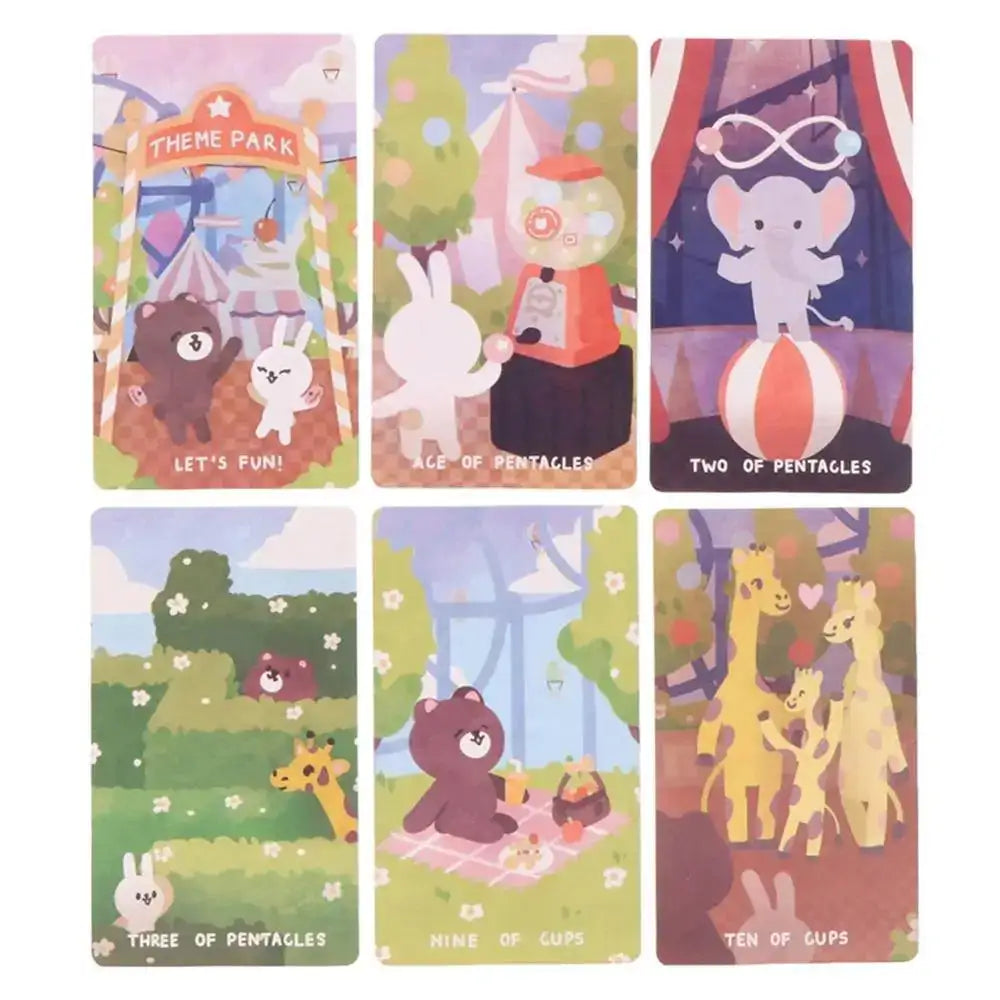 🎡Theme Park Tarot Card Prophecy Deck – Family Party Board Game for Divination, Fate, and Fortune Telling