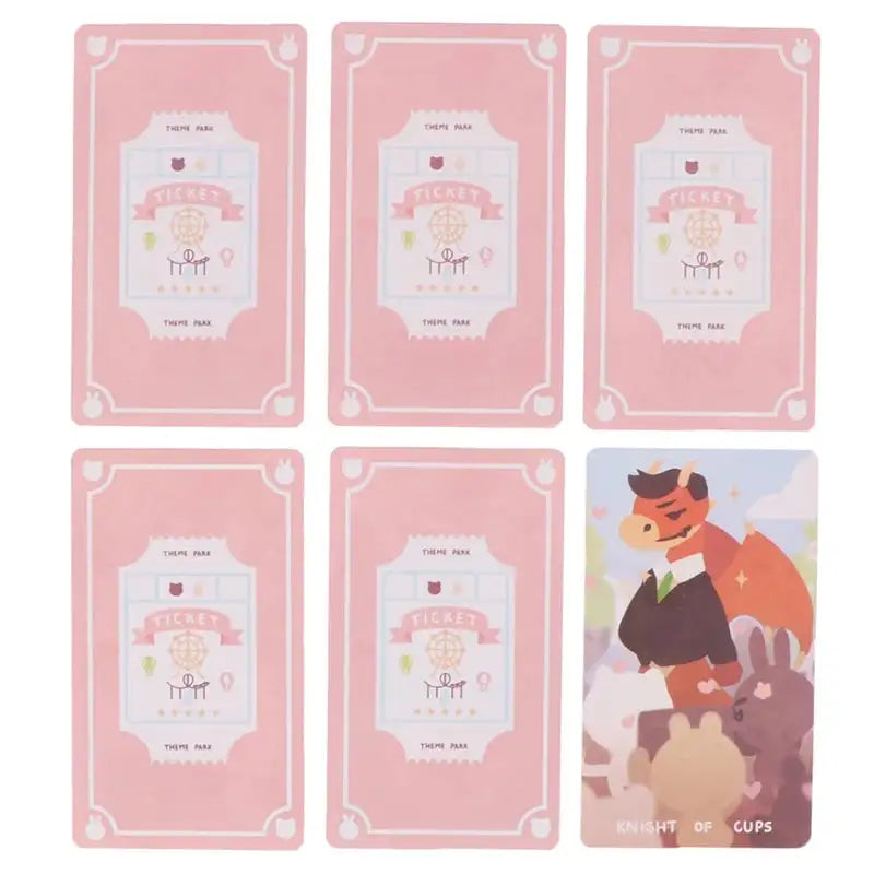 🎡Theme Park Tarot Card Prophecy Deck – Family Party Board Game for Divination, Fate, and Fortune Telling