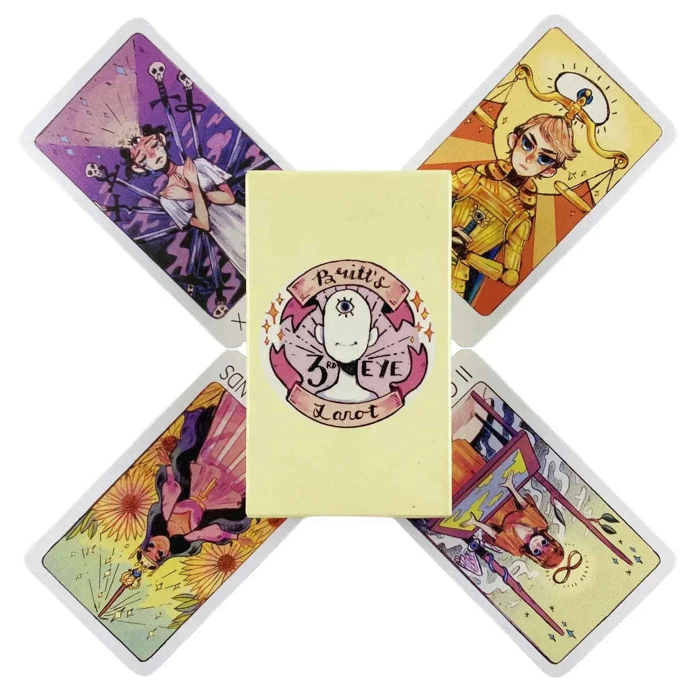 Third Eye Tarot Cards – 78-Card Divination Deck with Modern Minimalist Design for Spiritual Insight & Interactive Party Game