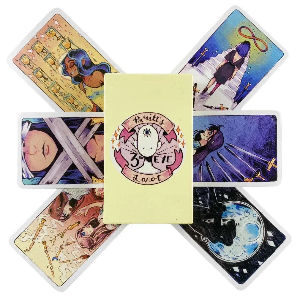 Third Eye Tarot Cards – 78-Card Divination Deck with Modern Minimalist Design for Spiritual Insight & Interactive Party Game