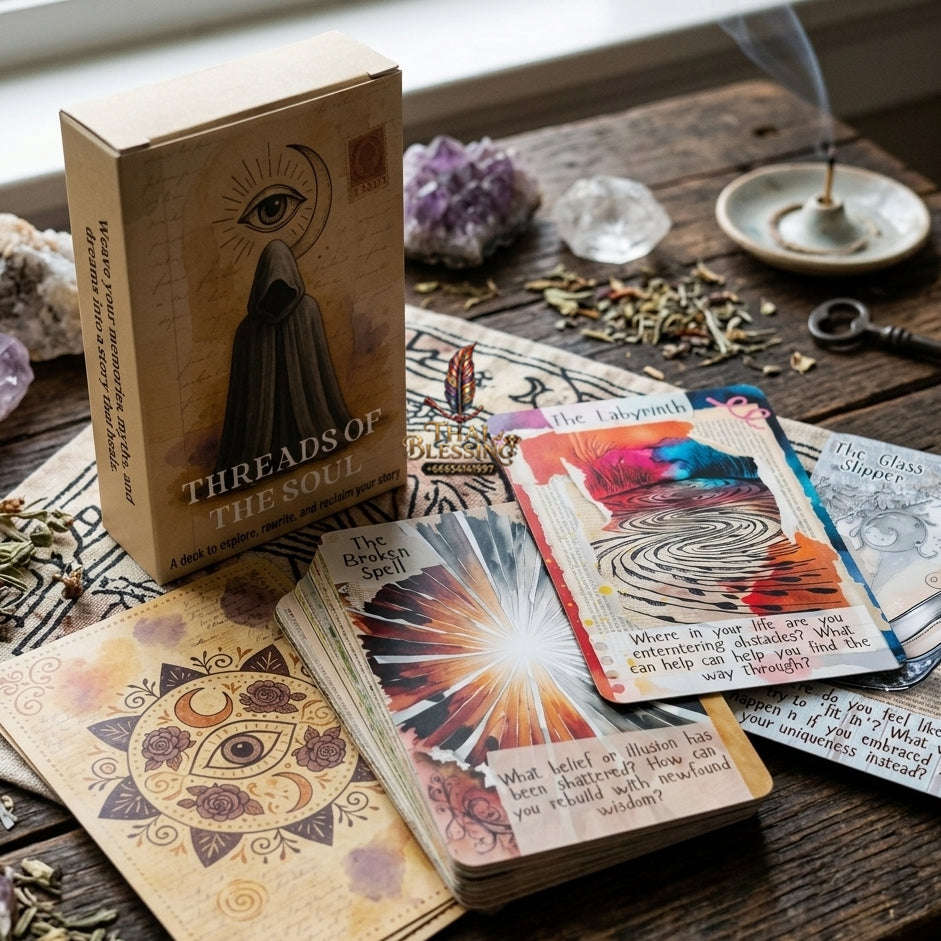 Threads of The Soul Oracle Deck (50 Exquisite Cards) - Journaling Prompt & Self Reflection Edition for Personal Growth, Healing, Story Reclamation & Intuitive Guidance
