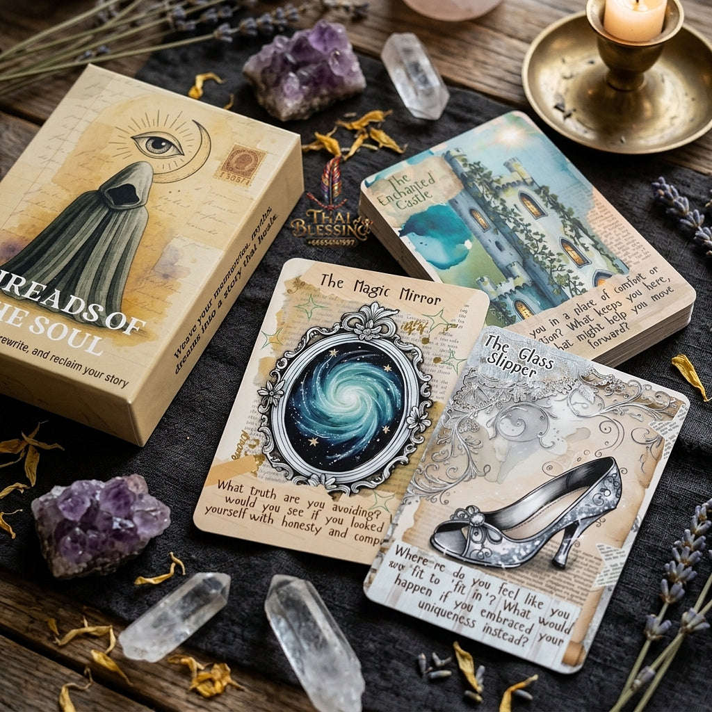 Threads of The Soul Oracle Deck (50 Exquisite Cards) - Journaling Prompt & Self Reflection Edition for Personal Growth, Healing, Story Reclamation & Intuitive Guidance