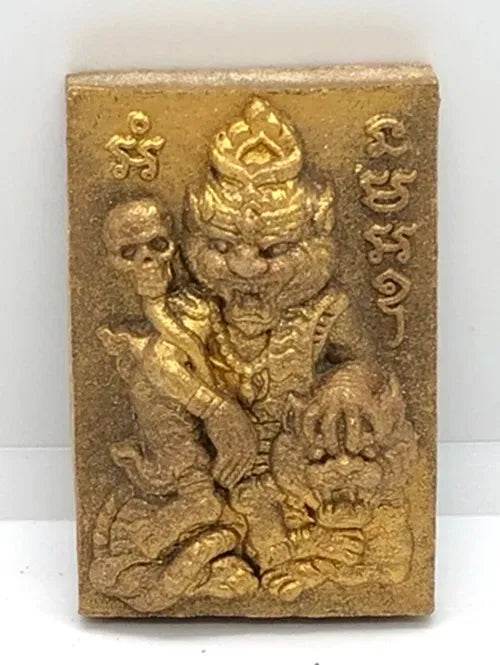 Tiger grandmaster amulet in gold tone featuring intricate details and protective symbols