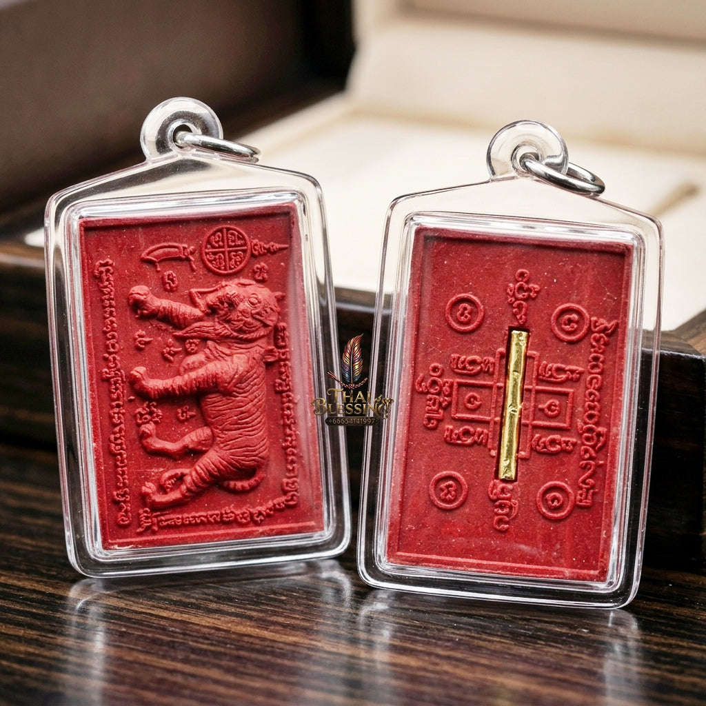 Tiger Maiden Pendant Thai Amulet Protection talisman good luck charm spiritual jewelry Sacred Tiger Maiden Sorcery & Sacred Red Rooster Herb Powder Phaya Saming Nari Sacred Wan Kai Dang
