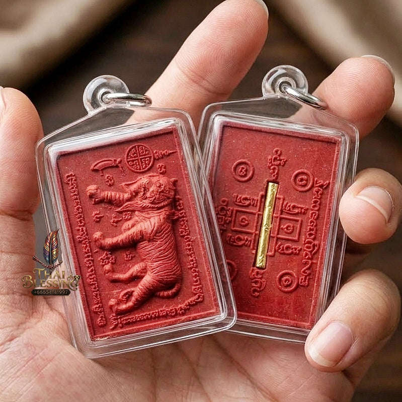 Tiger Maiden Pendant Thai Amulet Protection talisman good luck charm spiritual jewelry Sacred Tiger Maiden Sorcery & Sacred Red Rooster Herb Powder Phaya Saming Nari Sacred Wan Kai Dang