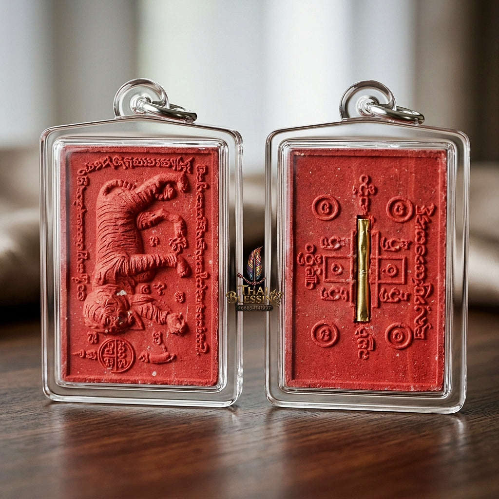 Tiger Maiden Pendant Thai Amulet Protection talisman good luck charm spiritual jewelry Sacred Tiger Maiden Sorcery & Sacred Red Rooster Herb Powder Phaya Saming Nari Sacred Wan Kai Dang