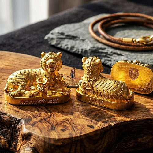 Tiger Pendant Thai Amulet Protection talisman good luck charm spiritual jewelry Sovereign Abundance & Endless Wealth Flow Suea Kin Mai Sin Thai Blessing Co By RURUECHA