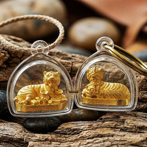 Tiger Pendant Thai Amulet Protection talisman good luck charm spiritual jewelry Sovereign Abundance & Endless Wealth Flow Suea Kin Mai Sin Thai Blessing Co By RURUECHA
