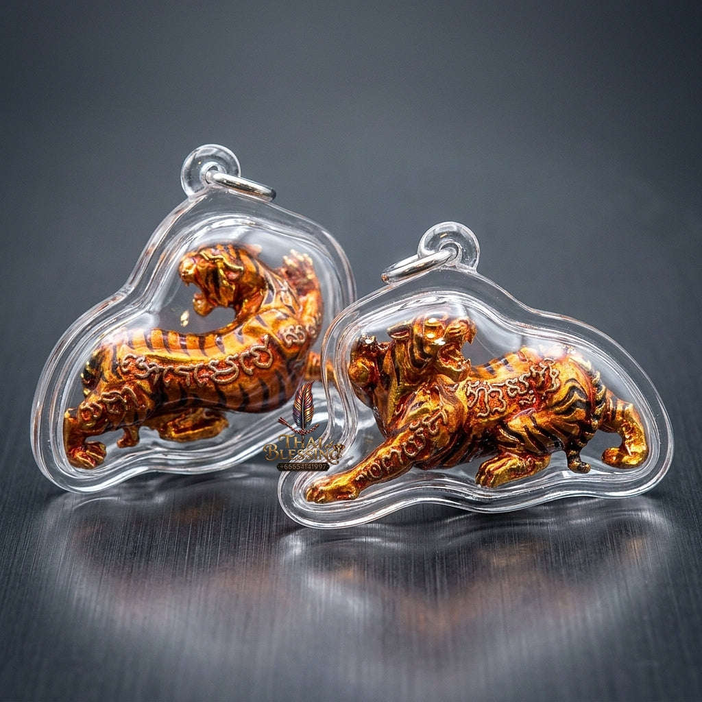 Tiger Pendant Thai Amulet Protection talisman good luck charm spiritual jewelry Sovereign Back-Glancing Tiger Magnetism & Unstoppable Protection Suea Liao Liang Thai Blessing Co By RURUECHA