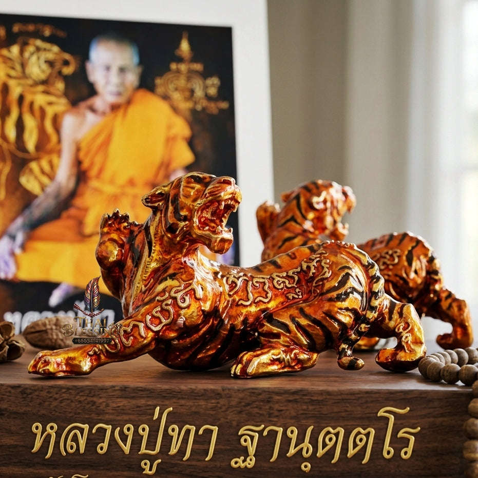 Tiger Pendant Thai Amulet Protection talisman good luck charm spiritual jewelry Sovereign Back-Glancing Tiger Magnetism & Unstoppable Protection Suea Liao Liang Thai Blessing Co By RURUECHA