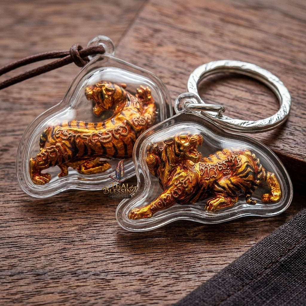 Tiger Pendant Thai Amulet Protection talisman good luck charm spiritual jewelry Sovereign Back-Glancing Tiger Magnetism & Unstoppable Protection Suea Liao Liang Thai Blessing Co By RURUECHA