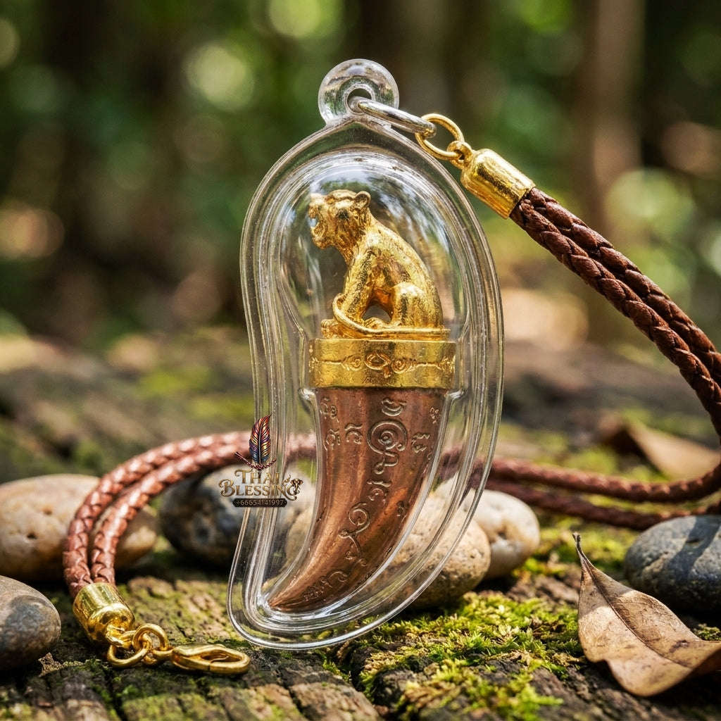 Tiger Pendant Thai Amulet Protection talisman good luck charm spiritual jewelry Sovereign Hypnotic Tiger Spellcraft & Impenetrable Defense Khiao Suea Sakot Phut Tha Khom Sacred Divine Thai Blessing Co By RURUECHA