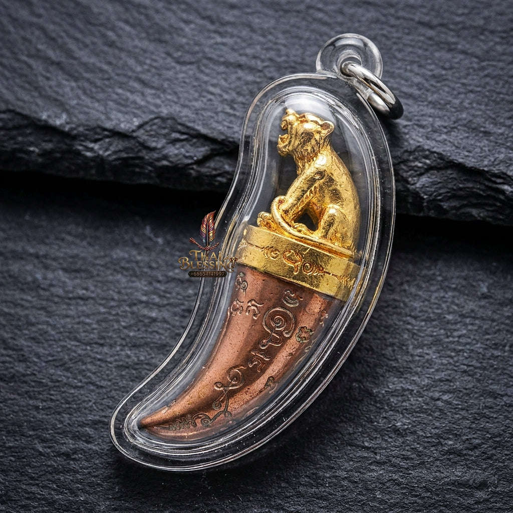 Tiger Pendant Thai Amulet Protection talisman good luck charm spiritual jewelry Sovereign Hypnotic Tiger Spellcraft & Impenetrable Defense Khiao Suea Sakot Phut Tha Khom Sacred Divine Thai Blessing Co By RURUECHA