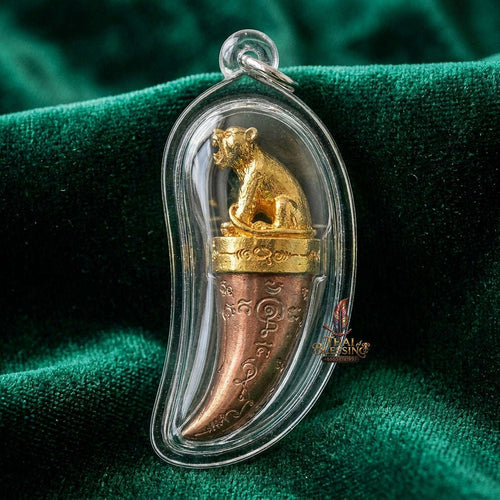 Tiger Pendant Thai Amulet Protection talisman good luck charm spiritual jewelry Sovereign Hypnotic Tiger Spellcraft & Impenetrable Defense Khiao Suea Sakot Phut Tha Khom Sacred Divine Thai Blessing Co By RURUECHA
