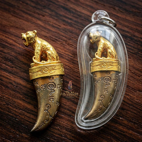 Tiger Pendant Thai Amulet Protection talisman good luck charm spiritual jewelry Sovereign Hypnotic Tiger Spellcraft & Impenetrable Defense Khiao Suea Sakot Phut Tha Khom Thai Blessing Co By RURUECHA