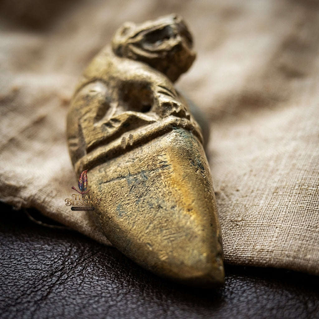 Tiger Pendant Thai Amulet Protection talisman good luck charm spiritual jewelry Sovereign Status Elevation & Impenetrable Defense Khiao Suea Tiger Fang Promotion Edition Thai Blessing Co By RURUECHA
