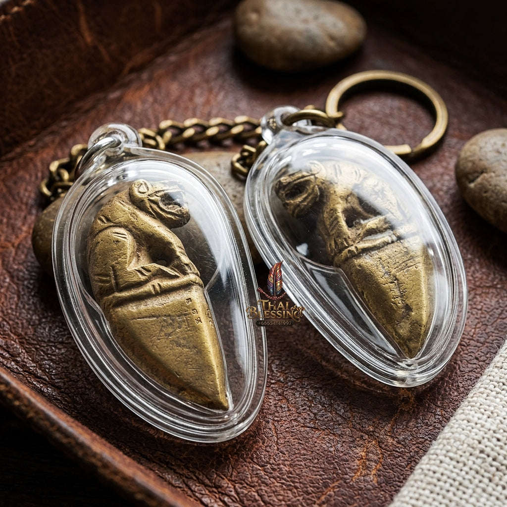 Tiger Pendant Thai Amulet Protection talisman good luck charm spiritual jewelry Sovereign Status Elevation & Impenetrable Defense Khiao Suea Tiger Fang Promotion Edition Thai Blessing Co By RURUECHA