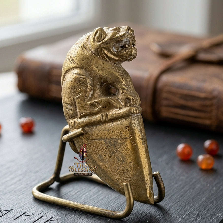 Tiger Pendant Thai Amulet Protection talisman good luck charm spiritual jewelry Sovereign Status Elevation & Impenetrable Defense Khiao Suea Tiger Fang Promotion Edition Thai Blessing Co By RURUECHA