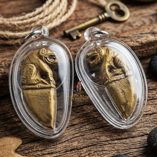 Tiger Pendant Thai Amulet Protection talisman good luck charm spiritual jewelry Sovereign Status Elevation & Impenetrable Defense Khiao Suea Tiger Fang Promotion Edition Thai Blessing Co By RURUECHA
