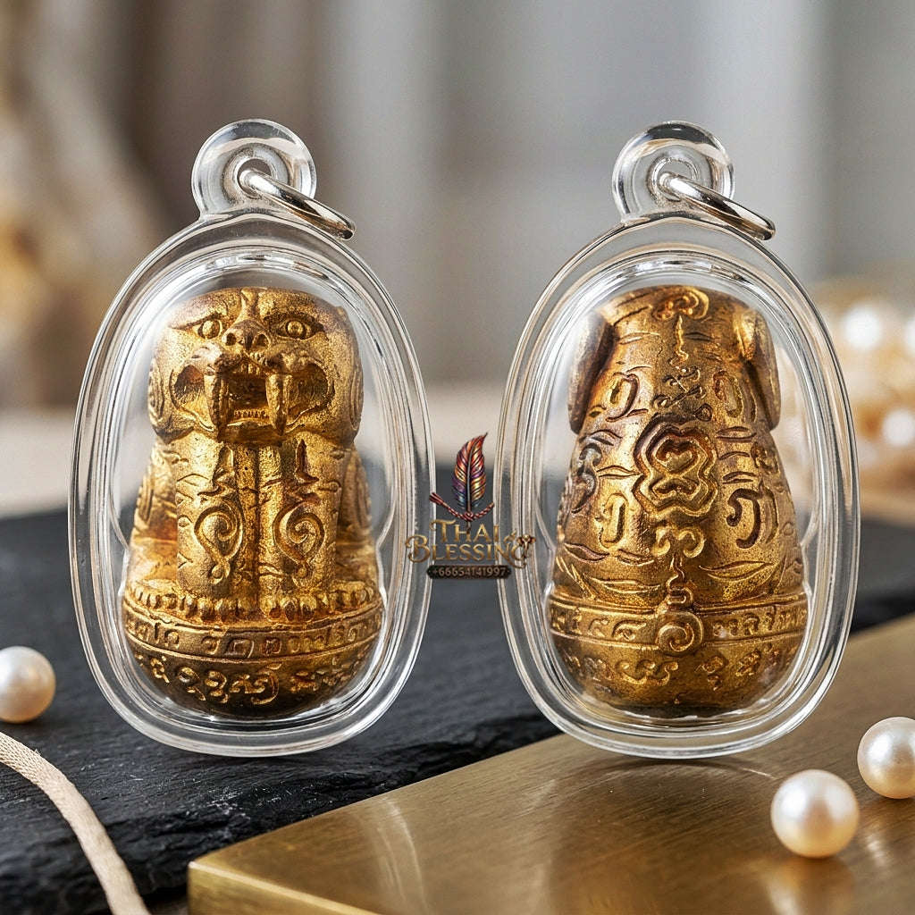 Tiger Pendant Thai Amulet Protection talisman good luck charm spiritual jewelry Sovereign Tiger Dominance & Impenetrable Defense Phaya Suea Maha Barami Thai Blessing Co By RURUECHA