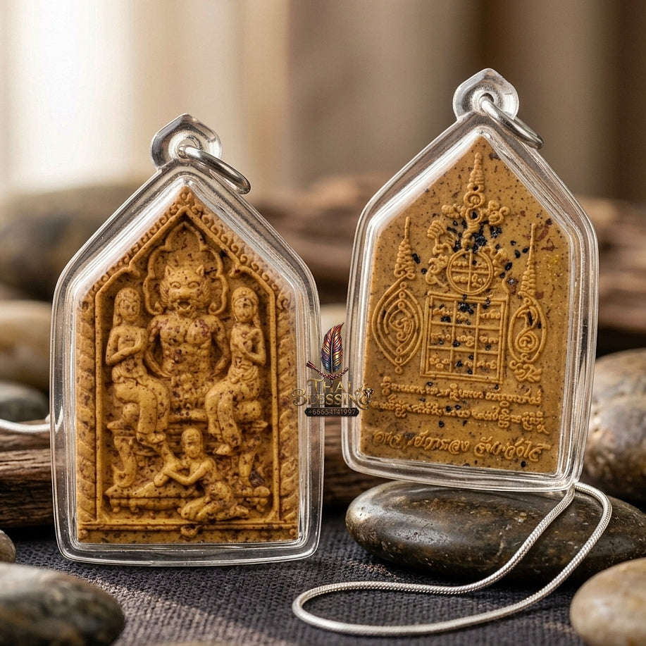 Tiger Pendant Thai Amulet Protection talisman good luck charm spiritual jewelry Sovereign Tigress Charm & Inexhaustible Wealth Multiplication Suea Phuying Saming Chao Sane Thai Blessing Co By RURUECHA