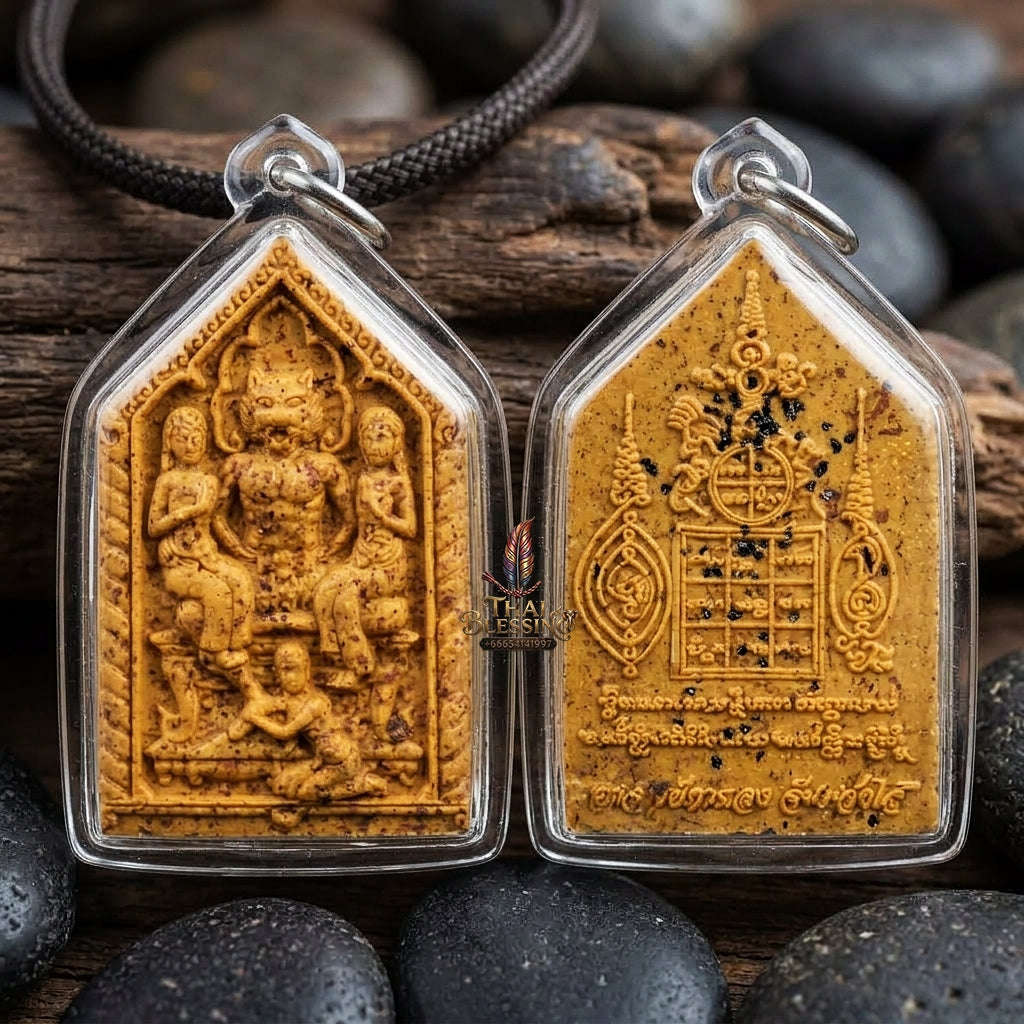 Tiger Pendant Thai Amulet Protection talisman good luck charm spiritual jewelry Sovereign Tigress Charm & Inexhaustible Wealth Multiplication Suea Phuying Saming Chao Sane Thai Blessing Co By RURUECHA