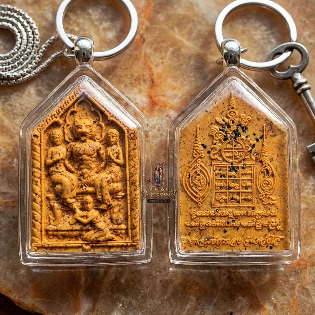 Tiger Pendant Thai Amulet Protection talisman good luck charm spiritual jewelry Sovereign Tigress Charm & Inexhaustible Wealth Multiplication Suea Phuying Saming Chao Sane Thai Blessing Co By RURUECHA