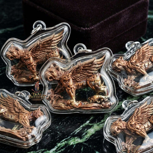 Tiger Pendant Thai Amulet Protection talisman good luck charm spiritual jewelry Sovereign Winged Tiger Dominance & Exponential Success Suea Tit Pik Tiger with Wings Thai Blessing Co By RURUECHA