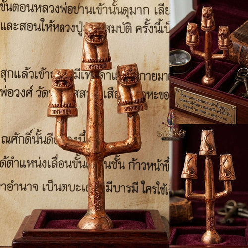 Tiger Thai Amulet Protection talisman good luck charm spiritual jewelry Sovereign Treasure Attraction & Inexhaustible Wealth Multiplication Thai Blessing Co By RURUECHA
