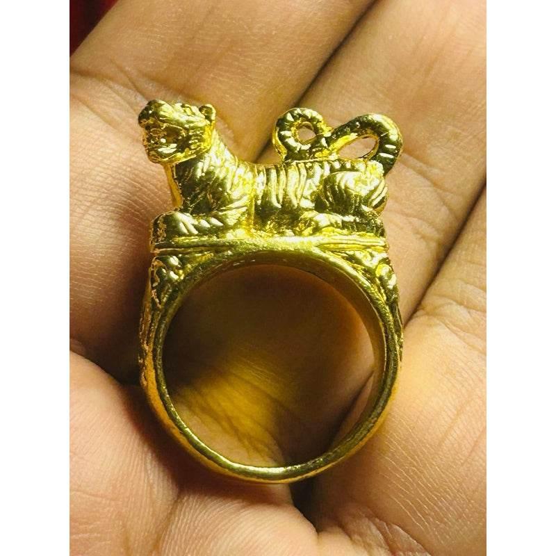 Tiger Wealth Protection Ring - Authentic Thai Amulet for Abundance and Prosperity
