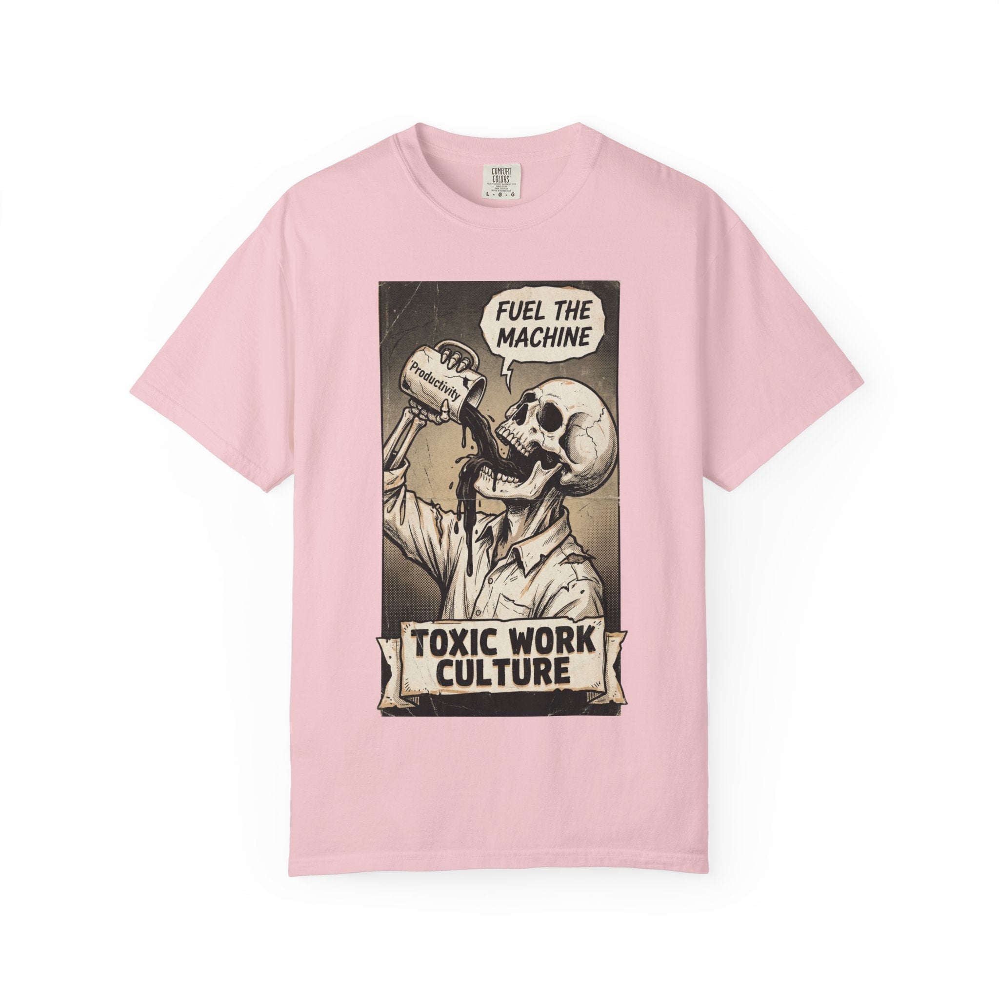 Toxic Work Culture Shirt, Fuel The Machine Skeleton Tee, Productivity Coffee Graphic, Sarcastic Office Worker Gift, Vintage Grunge Streetwear Blossom