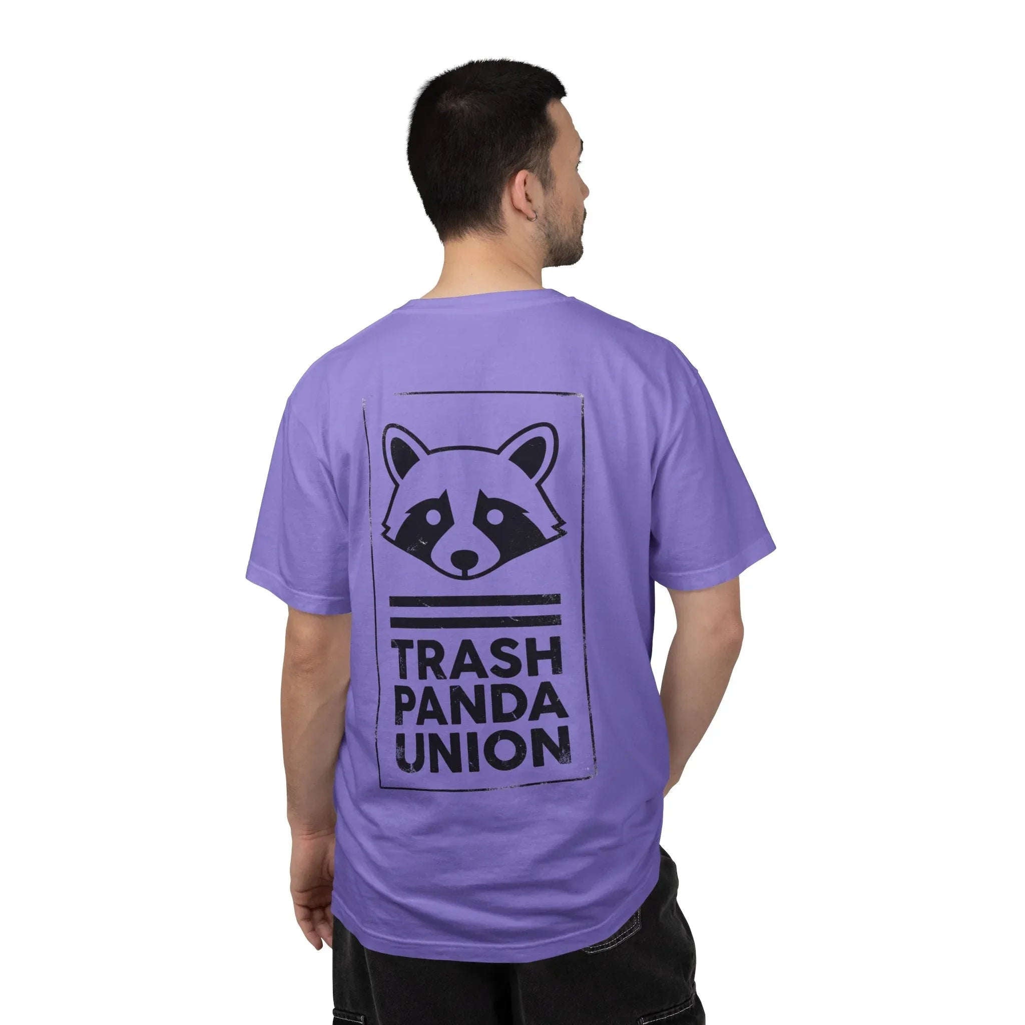 Trash Panda Union Raccoon Shirt, Funny Animal Humor Tee, Raccoon Graphic T-Shirt, Meme Streetwear Gift, Black and White Violet
