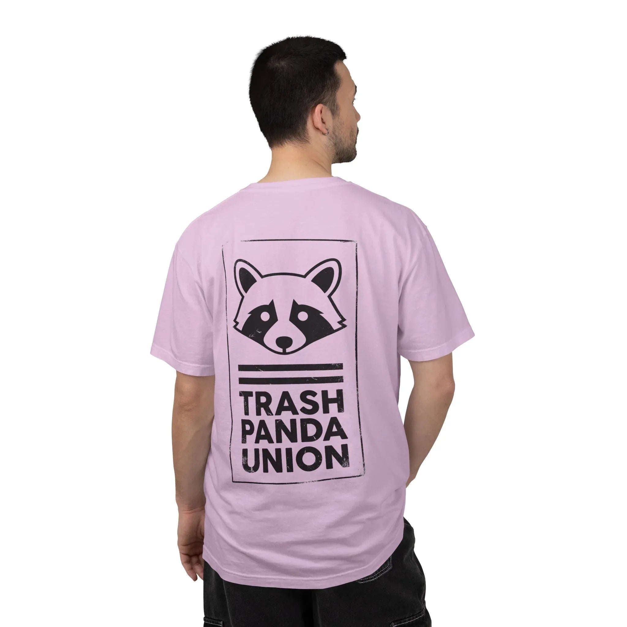 Trash Panda Union Raccoon Shirt, Funny Animal Humor Tee, Raccoon Graphic T-Shirt, Meme Streetwear Gift, Black and White Orchid