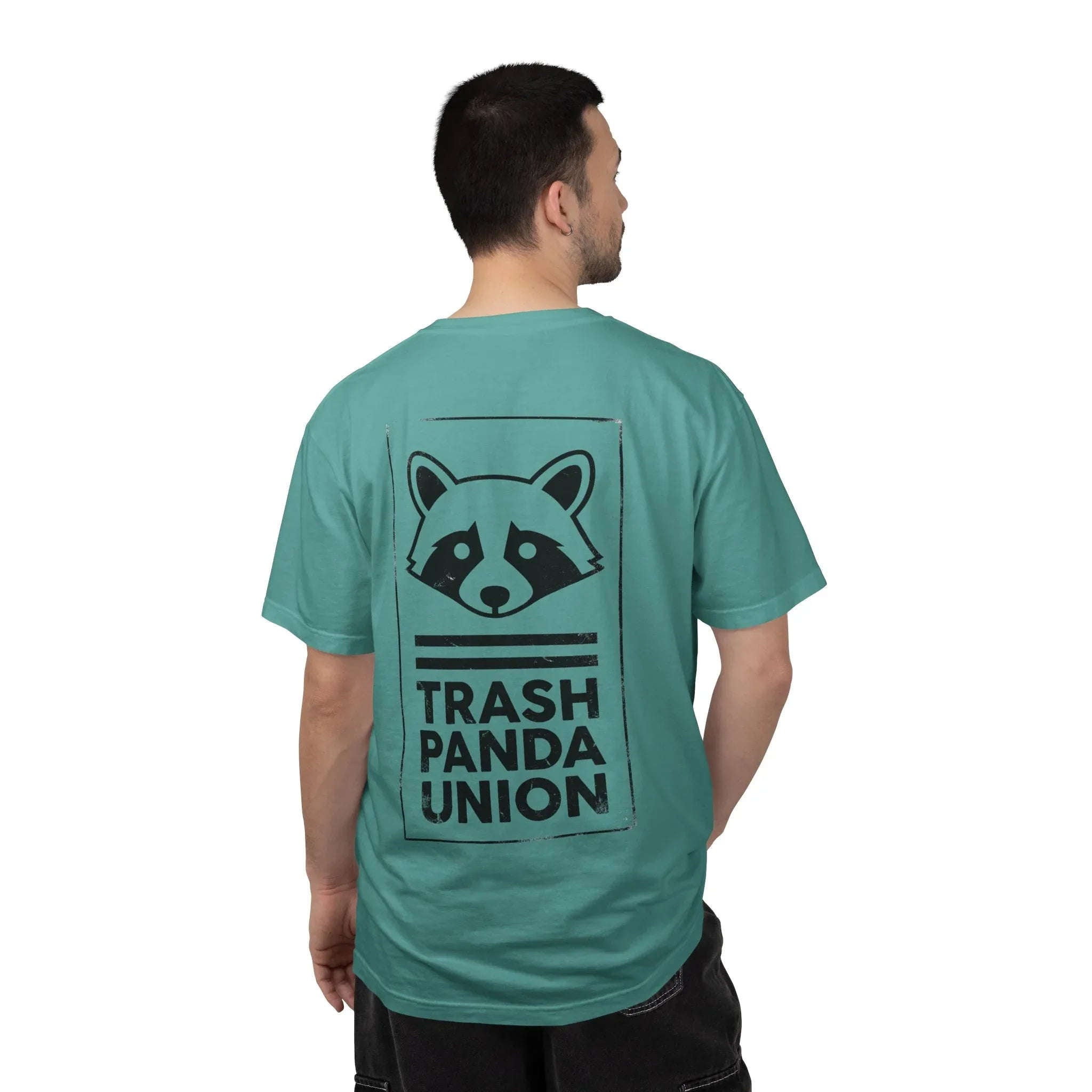 Trash Panda Union Raccoon Shirt, Funny Animal Humor Tee, Raccoon Graphic T-Shirt, Meme Streetwear Gift, Black and White Seafoam