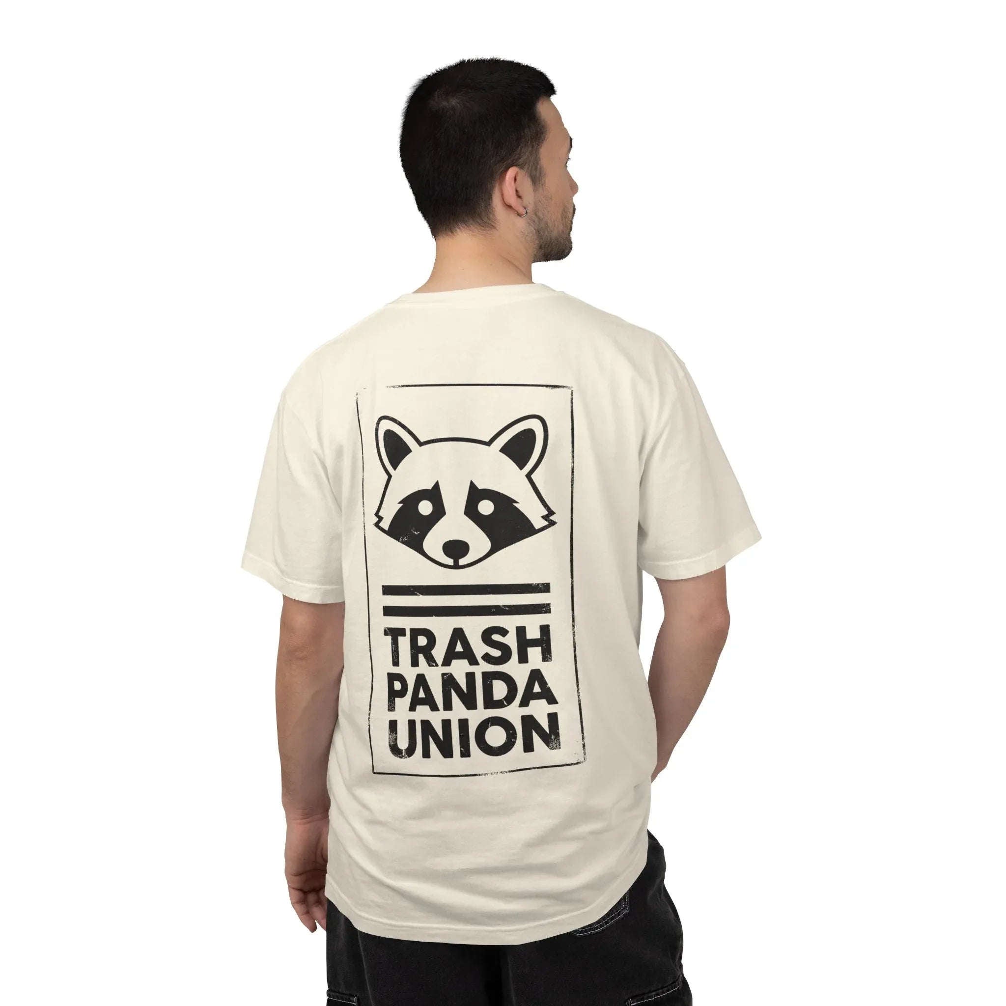 Trash Panda Union Raccoon Shirt, Funny Animal Humor Tee, Raccoon Graphic T-Shirt, Meme Streetwear Gift, Black and White Ivory