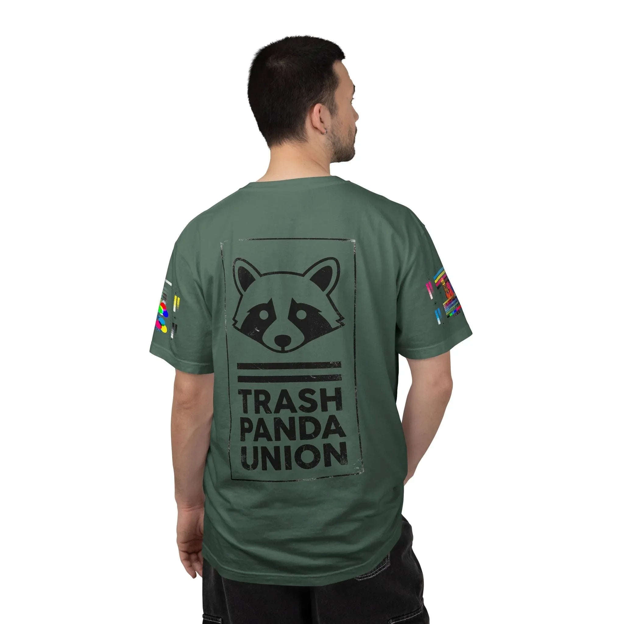 Trash Panda Union Raccoon Shirt, Funny Animal Humor Tee, Raccoon Graphic T-Shirt, Meme Streetwear Gift, Black and White Blue Spruce