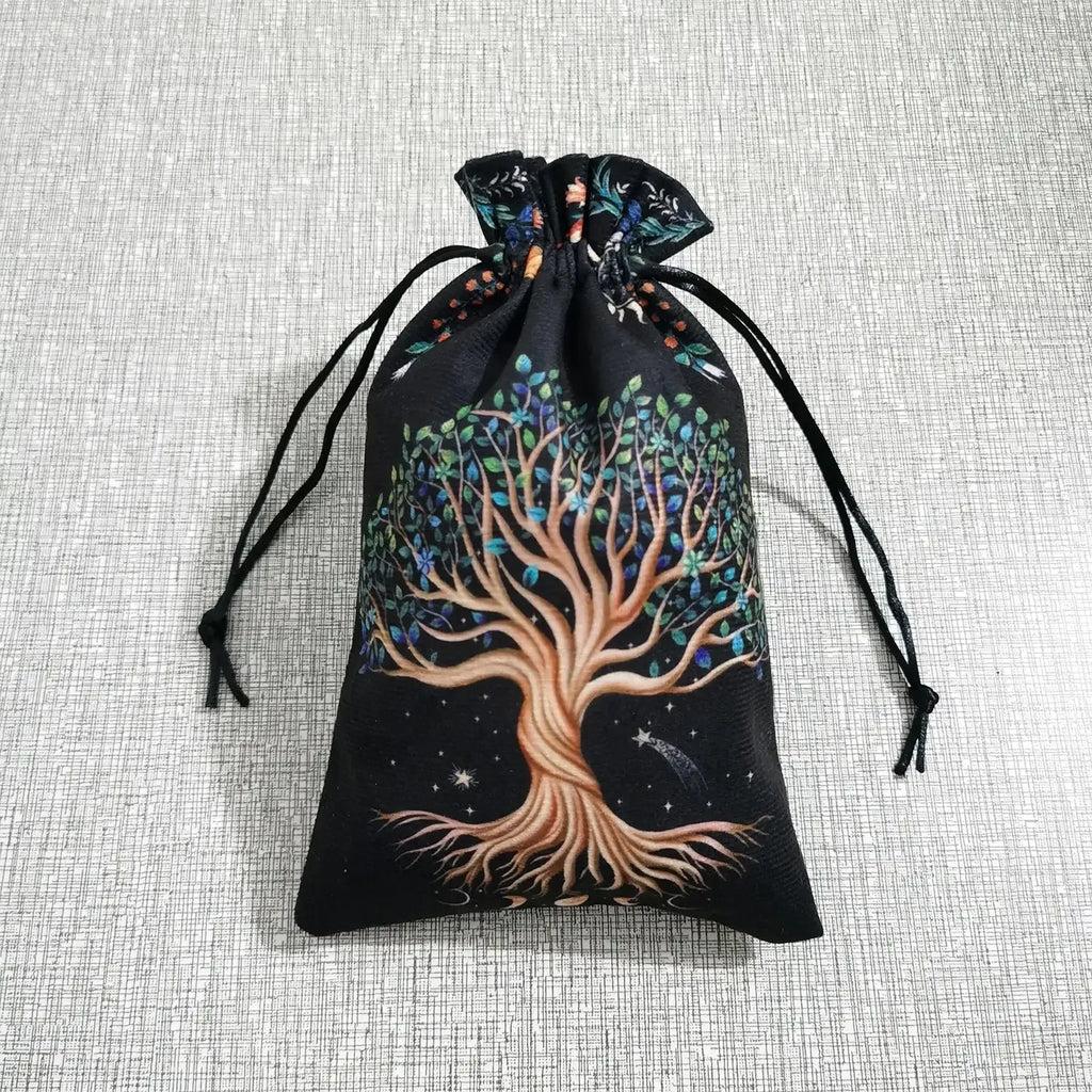 🌳Tree of Life Tarot Tablecloth – Premium 29x29 Inch Velvet Altar Cloth with Mystical Design + Free Tarot Card Bag