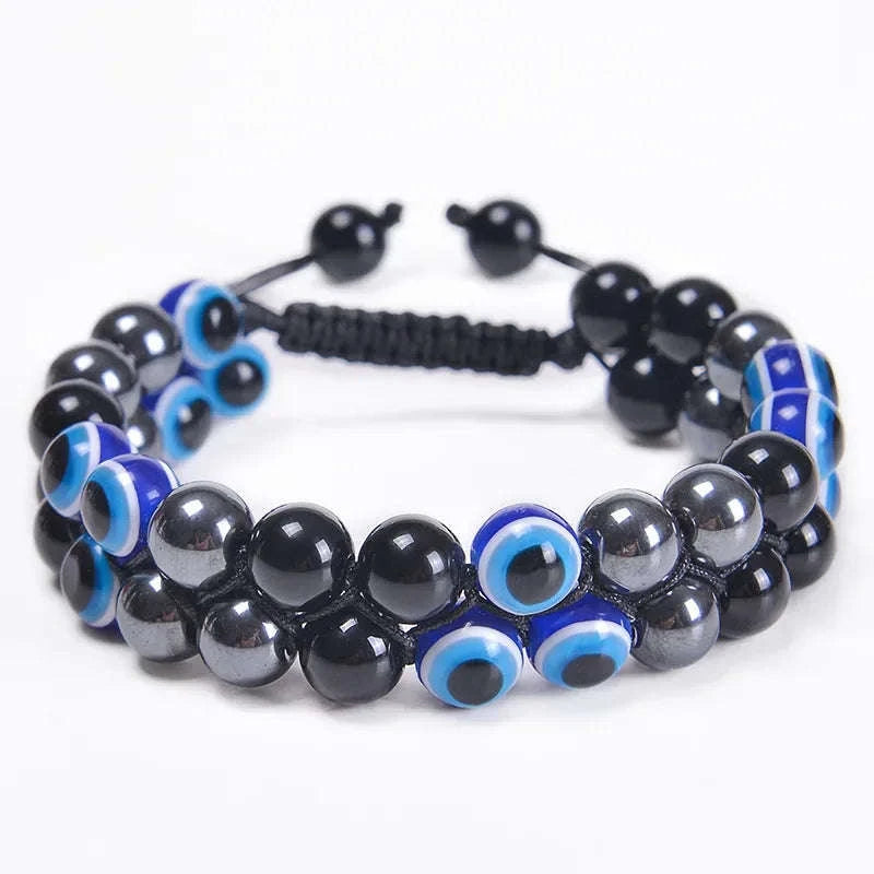 🛡️ Triple Protection Bracelet: Tiger Eye, Black Obsidian & Hematite 8mm Beads – Ultimate Energy Shield, Grounding & Healing Crystal Bangle for Men & Women 8MM Bead Bracelet-30